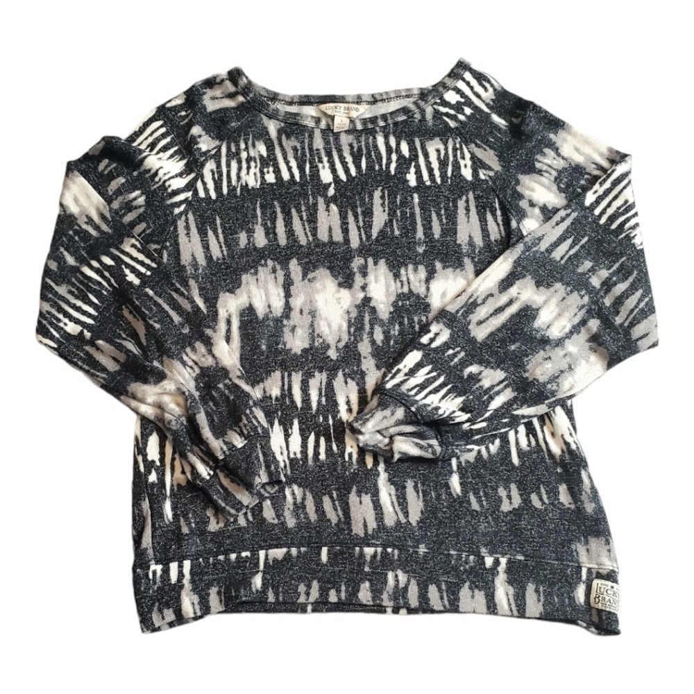 Girls Luck Brand Long Sleeve Tie-Dye Pullover